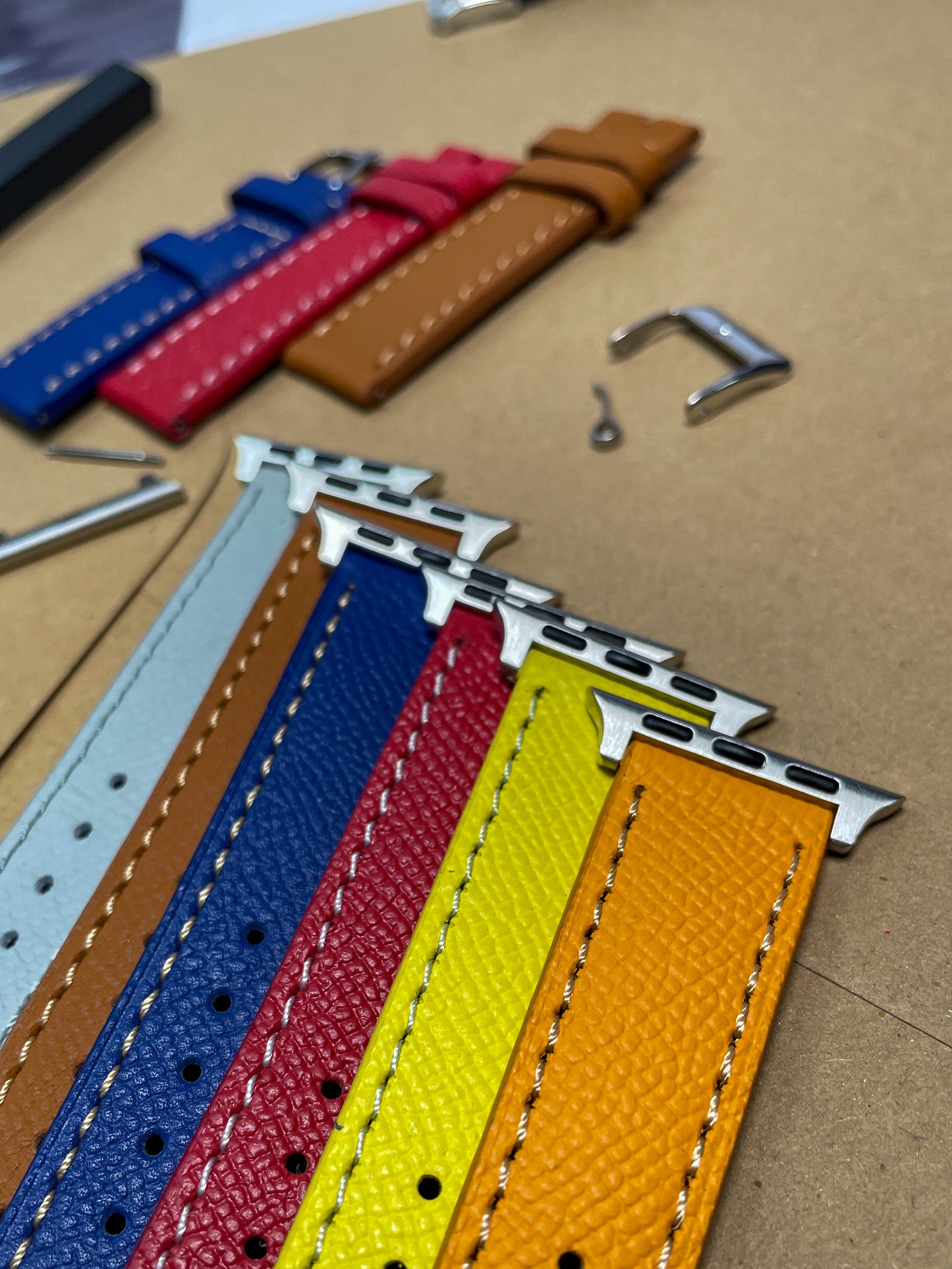 Epsom Leather Strap - Gray